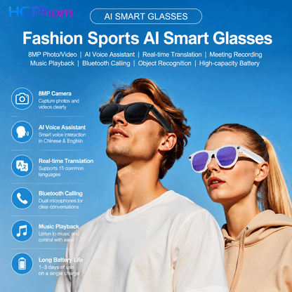 M88-S AI Smart Glasses with 8MP Camera
