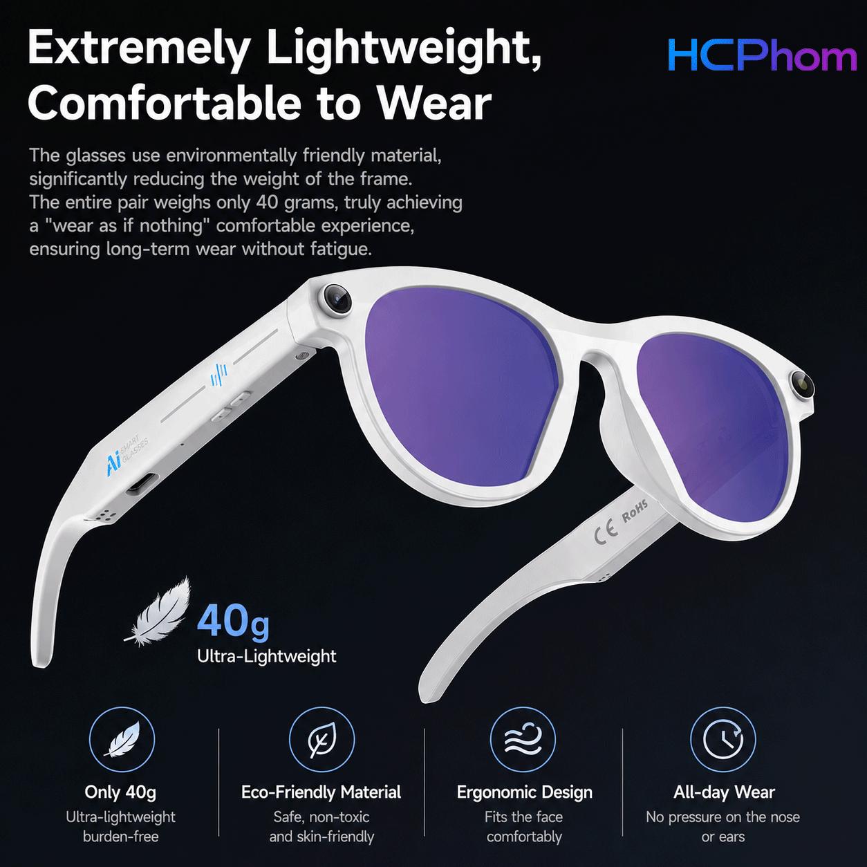 M88-S AI Smart Glasses with 8MP Camera