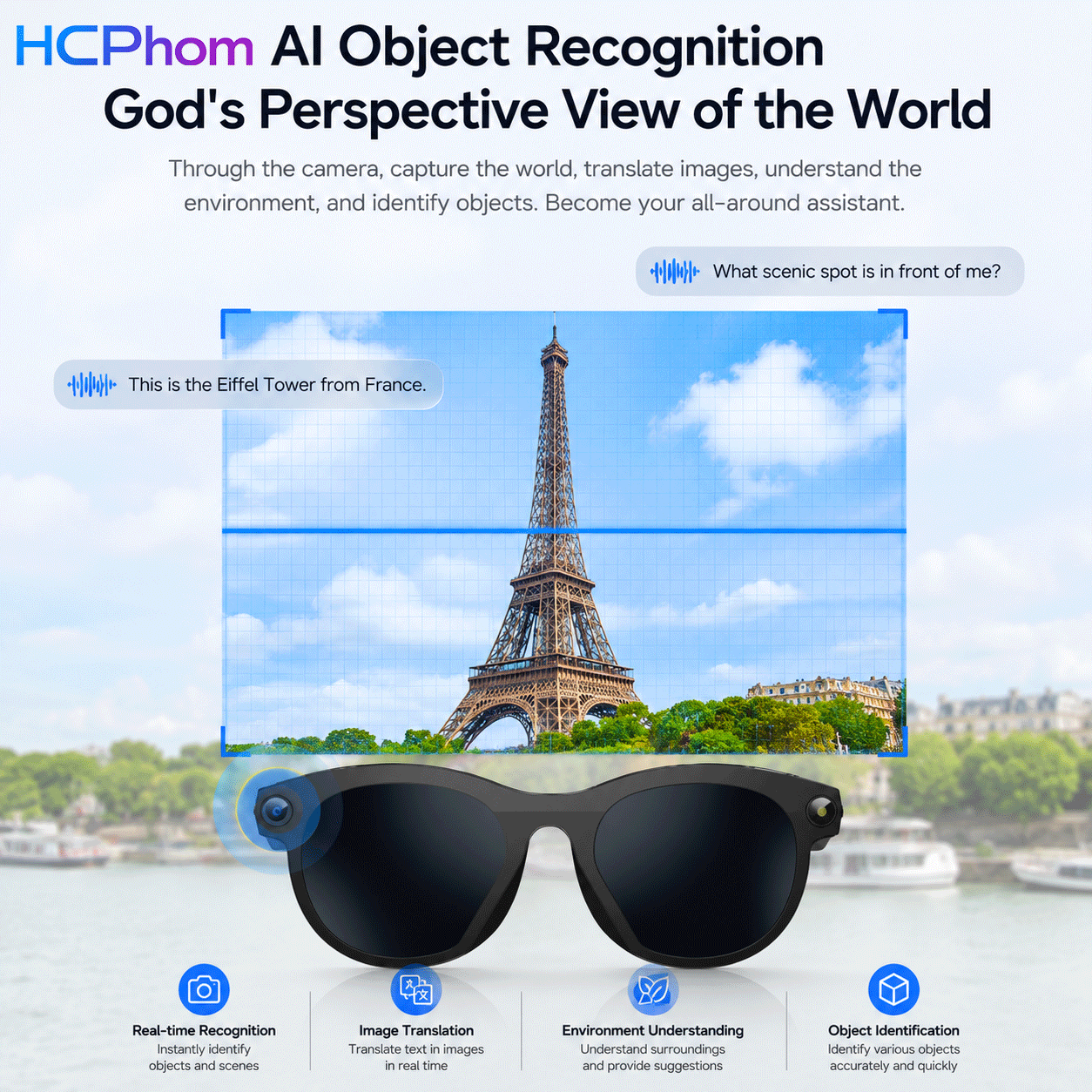M88-S AI Smart Glasses with 8MP Camera