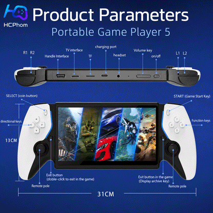 HC8000 7-Inch Handheld Game Console