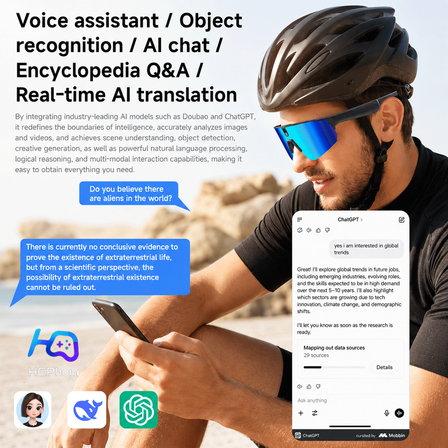 L805 AI Smart Cycling Glasses with 8MP Camera