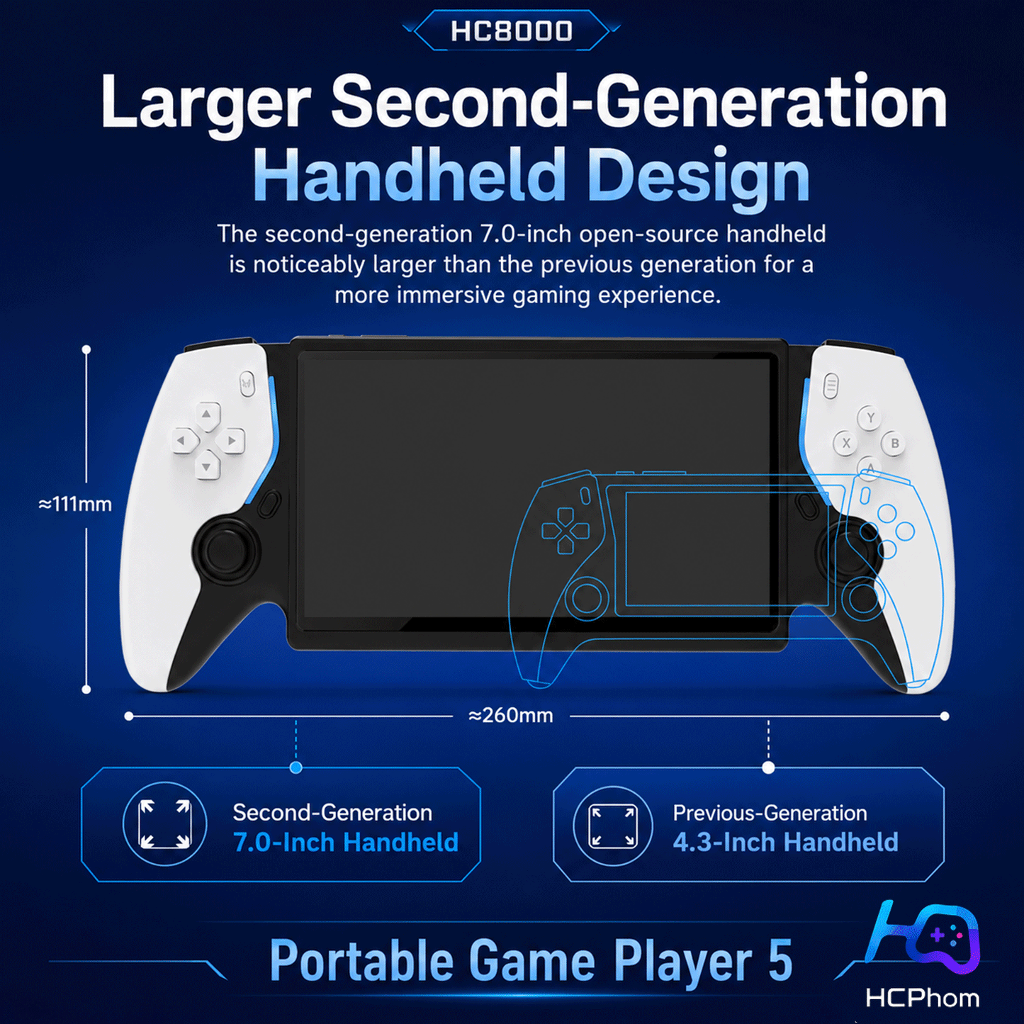 HC8000 7-Inch Handheld Game Console