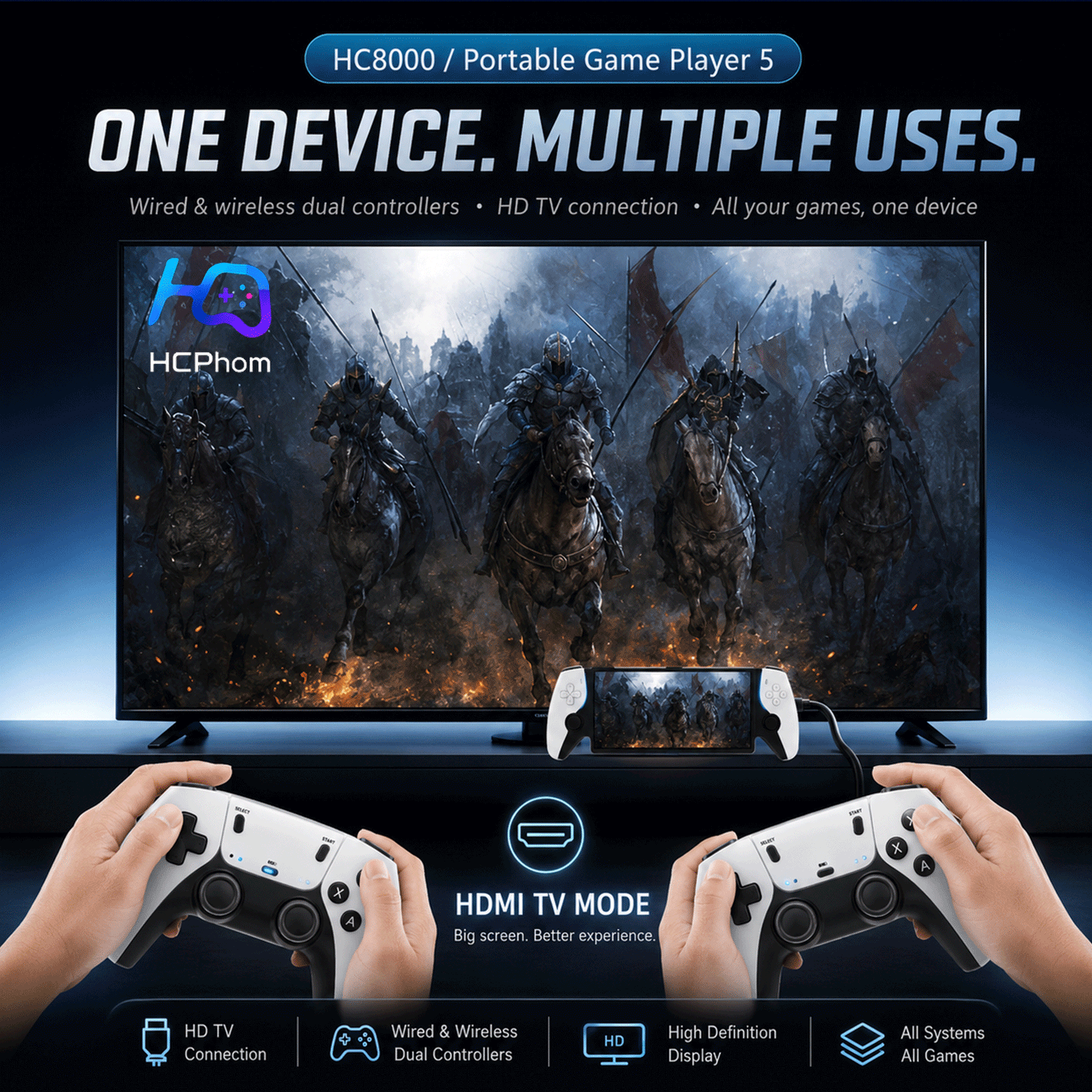HC8000 7-Inch Handheld Game Console