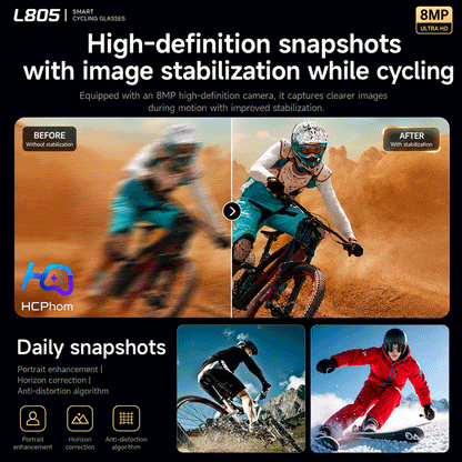 L805 AI Smart Cycling Glasses with 8MP Camera