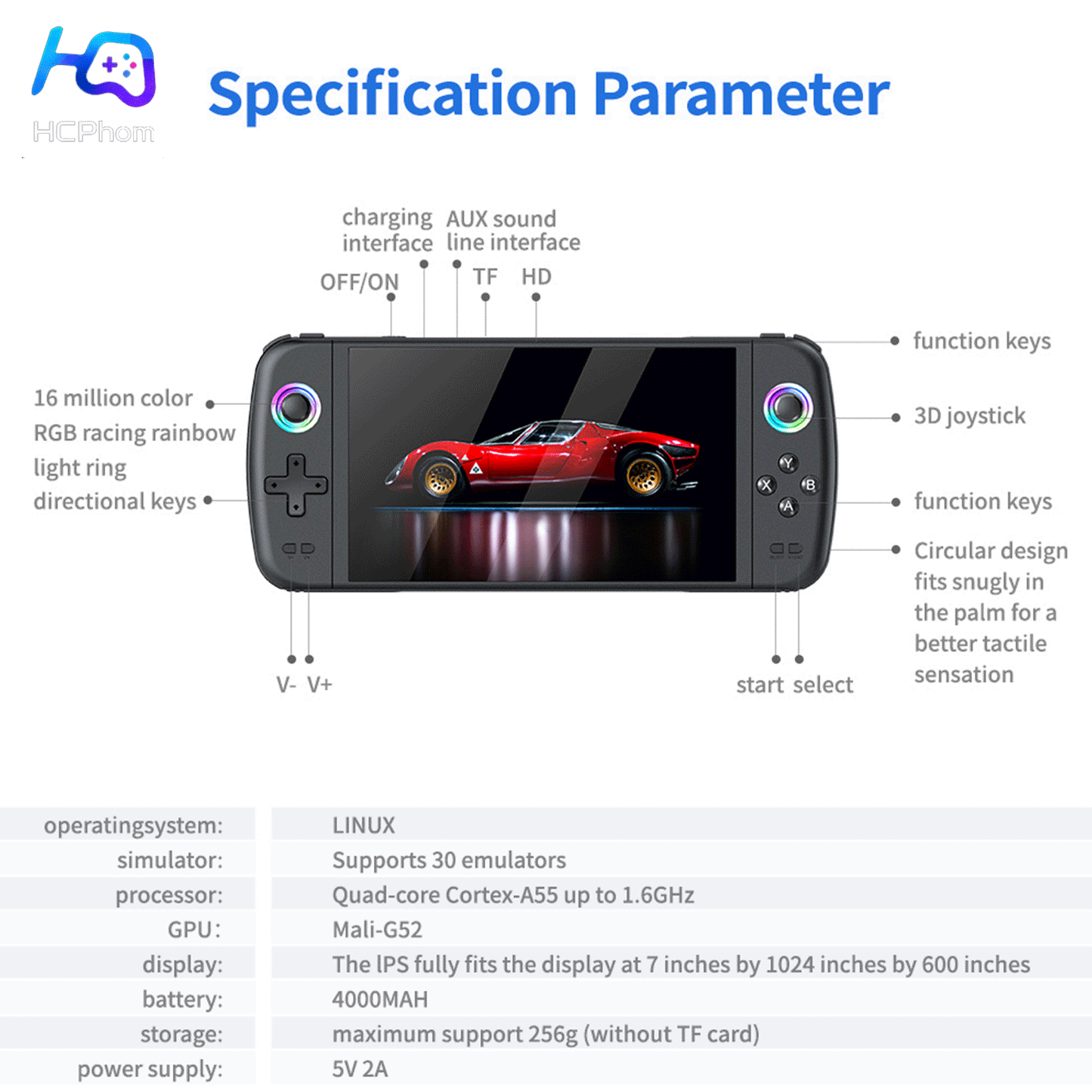 M27 7-Inch IPS Handheld Game Console